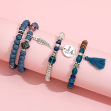 Load image into Gallery viewer, Bohemian Alloy Pendant Multi-layer Pearl Bracelet Glass Temperament Tassel Multi-layer Simulation Crystal Bracelet Women Jewelry
