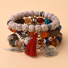 Load image into Gallery viewer, Bohemian Alloy Pendant Multi-layer Pearl Bracelet Glass Temperament Tassel Multi-layer Simulation Crystal Bracelet Women Jewelry
