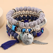 Load image into Gallery viewer, Bohemian Alloy Pendant Multi-layer Pearl Bracelet Glass Temperament Tassel Multi-layer Simulation Crystal Bracelet Women Jewelry
