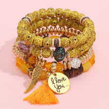 Load image into Gallery viewer, Bohemian Alloy Pendant Multi-layer Pearl Bracelet Glass Temperament Tassel Multi-layer Simulation Crystal Bracelet Women Jewelry
