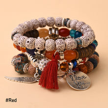 Load image into Gallery viewer, Bohemian Alloy Pendant Multi-layer Pearl Bracelet Glass Temperament Tassel Multi-layer Simulation Crystal Bracelet Women Jewelry
