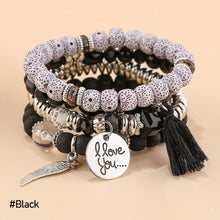Load image into Gallery viewer, Bohemian Alloy Pendant Multi-layer Pearl Bracelet Glass Temperament Tassel Multi-layer Simulation Crystal Bracelet Women Jewelry
