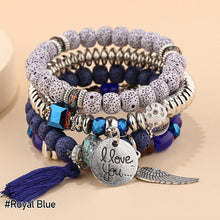 Load image into Gallery viewer, Bohemian Alloy Pendant Multi-layer Pearl Bracelet Glass Temperament Tassel Multi-layer Simulation Crystal Bracelet Women Jewelry
