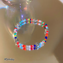 Load image into Gallery viewer, Smiley Transparent Rice Bead Bracelets Two Stacked Small Fresh Cute Beaded Beach Summer Personality Bracelets Women Jewelry
