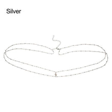 Load image into Gallery viewer, Fashion Sexy Imitation Rhinestone Metal Chain Waist Chain Women Summer Beach Body Chain Boho Beach Waist Chain Jewelry
