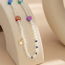Load image into Gallery viewer, Beach Imitation Pearl Beaded Star-shaped Body Chain Creative Heart-shaped Soft Pottery Color Letter Waist Chain Women Jewelry
