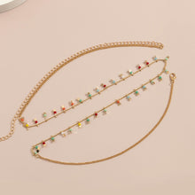 Load image into Gallery viewer, Sexy Summer Beach Creative Colorful Rice Beads Tassel Single Layer Waist Chain Sweet Cool Geometric Star Chain Body Chain
