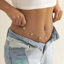 Load image into Gallery viewer, Fashion Summer Tassel Butterfly Pendant Double Layer Waist Chain Ladies Sexy Metal Body Chain Women Female Jewelry Accessories
