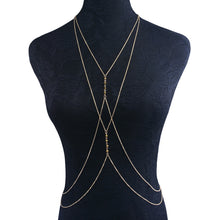 Load image into Gallery viewer, Fashion Simple Round Beaded Body Chain Female Nightclub Beach Sexy Alloy Chain Chest Chain Women Female Party Jewelry
