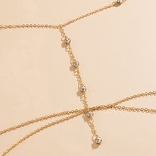 Load image into Gallery viewer, Fashion Beach Bikini Cross Clothes Chest Chain Sexy Rhinestone Multilayer Tassel Chain Body Chain Female Women Jewelry

