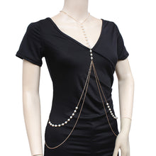 Load image into Gallery viewer, Fashion Long Temperament Sexy Imitation Pearl Beaded Body Chain Beach Simple Female Women Chest Chain Jewelry Accessories
