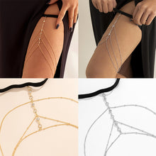 Load image into Gallery viewer, Sexy Beach Imitation Pearl Body Chain Simple Stretch Star Rhinestone Tassel Thigh Chain Women Female Jewelry Accessories
