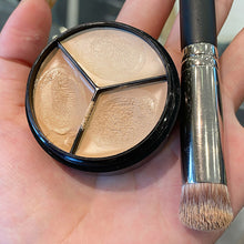 Load image into Gallery viewer, Round Tri-color Concealer Cover Up Spot Acne Marks Dark Circles Tear Ditch Repair Foundation Cream Does Not Take Off Makeup
