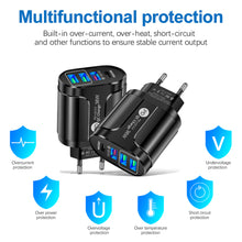 Load image into Gallery viewer, 36W PD+QC3. 0 2.4a EU US UK Standard Plug USB Charger Fast Charging Mobile Phone Charger 3usb With PD Charging Head For Phone
