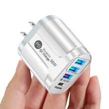 Load image into Gallery viewer, 36W PD+QC3. 0 2.4a EU US UK Standard Plug USB Charger Fast Charging Mobile Phone Charger 3usb With PD Charging Head For Phone
