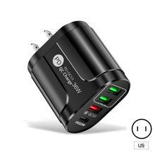 Load image into Gallery viewer, 36W PD+QC3. 0 2.4a EU US UK Standard Plug USB Charger Fast Charging Mobile Phone Charger 3usb With PD Charging Head For Phone
