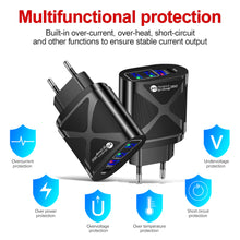 Load image into Gallery viewer, 36W PD+QC3.0 2.4A Mobile Phone Charger European American Fast Charging 3USB with PD Charging Adapter
