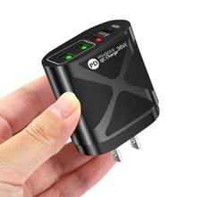 Load image into Gallery viewer, 36W PD+QC3.0 2.4A Mobile Phone Charger European American Fast Charging 3USB with PD Charging Adapter
