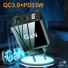 Load image into Gallery viewer, 65W Gallium Nitride Charger GaN Charger QC PD 3.0 USB Type C Fast Wall Charger For Laptop iPhone redmi Xiaomi Quick Charge
