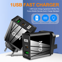 Load image into Gallery viewer, 65W Gallium Nitride Charger GaN Charger QC PD 3.0 USB Type C Fast Wall Charger For Laptop iPhone redmi Xiaomi Quick Charge
