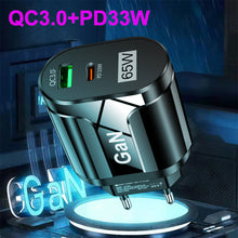 Load image into Gallery viewer, GaN USB C Charger Quick Charge Universal QC3.0 PD USB-C Type C Fast Charging For iPhone 13 Pro Max Macbook Adapter

