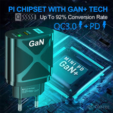 Load image into Gallery viewer, GaN Fast Charge Adapter For MacBook QC 3.0 PD3.0 USB Type C PD Quick Charger For iPhone 13 11 iPad Huawei Xiaomi Samsung
