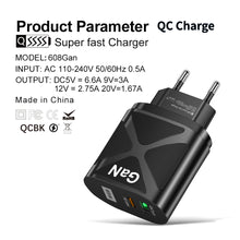 Load image into Gallery viewer, GaN Fast Charge Adapter For MacBook QC 3.0 PD3.0 USB Type C PD Quick Charger For iPhone 13 11 iPad Huawei Xiaomi Samsung
