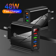 Load image into Gallery viewer, USB Charger 3.1A LED Display Wall Charger USB Fast Charging For IPhone Samsung S10 Plus Xiaomi Huawei Mobile Phone
