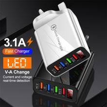 Load image into Gallery viewer, USB Charger 3.1A LED Display Wall Charger USB Fast Charging For IPhone Samsung S10 Plus Xiaomi Huawei Mobile Phone

