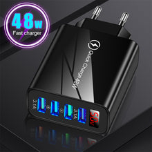 Load image into Gallery viewer, USB Charger 3.1A LED Display Wall Charger USB Fast Charging For IPhone Samsung S10 Plus Xiaomi Huawei Mobile Phone
