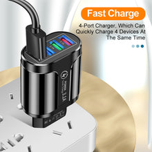 Load image into Gallery viewer, 3.1A 4usb Multi-Port Charger EU/US/UK Plug Mobile Phone Fast Charger Suitable For iPhone 13 12 11 X Pro Max Huawei P40 Xiaomi

