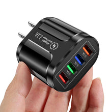 Load image into Gallery viewer, 3.1A 4usb Multi-Port Charger EU/US/UK Plug Mobile Phone Fast Charger Suitable For iPhone 13 12 11 X Pro Max Huawei P40 Xiaomi
