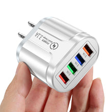 Load image into Gallery viewer, 3.1A 4usb Multi-Port Charger EU/US/UK Plug Mobile Phone Fast Charger Suitable For iPhone 13 12 11 X Pro Max Huawei P40 Xiaomi
