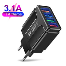 Load image into Gallery viewer, 3.1A Butterfly 4USB Charger For Mobile Phone Travel Charging Head For iPhone Samsung Xiaomi HUAWEI Android Power Adapter
