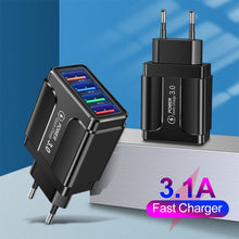Load image into Gallery viewer, 3.1A Butterfly 4USB Charger For Mobile Phone Travel Charging Head For iPhone Samsung Xiaomi HUAWEI Android Power Adapter
