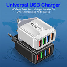 Load image into Gallery viewer, 3.1A Butterfly 4USB Charger For Mobile Phone Travel Charging Head For iPhone Samsung Xiaomi HUAWEI Android Power Adapter
