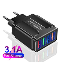 Load image into Gallery viewer, 3.1A Butterfly 4USB Charger For Mobile Phone Travel Charging Head For iPhone Samsung Xiaomi HUAWEI Android Power Adapter
