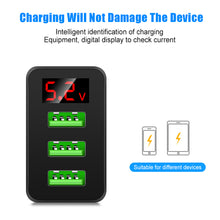 Load image into Gallery viewer, Quick Charge 3.0 3USB Digital Display Charger for IPhone Xiaomi Samsung Huawei 5V 3A Fast Charging Phone Charger
