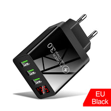 Load image into Gallery viewer, Quick Charge 3.0 3USB Digital Display Charger for IPhone Xiaomi Samsung Huawei 5V 3A Fast Charging Phone Charger
