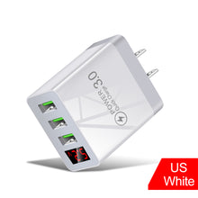 Load image into Gallery viewer, Quick Charge 3.0 3USB Digital Display Charger for IPhone Xiaomi Samsung Huawei 5V 3A Fast Charging Phone Charger
