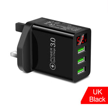 Load image into Gallery viewer, Quick Charge 3.0 3USB Digital Display Charger for IPhone Xiaomi Samsung Huawei 5V 3A Fast Charging Phone Charger
