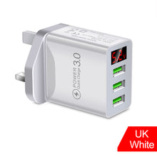 Load image into Gallery viewer, Quick Charge 3.0 3USB Digital Display Charger for IPhone Xiaomi Samsung Huawei 5V 3A Fast Charging Phone Charger
