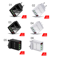 Load image into Gallery viewer, Quick Charge 3.0 3USB Digital Display Charger for IPhone Xiaomi Samsung Huawei 5V 3A Fast Charging Phone Charger
