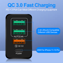 Load image into Gallery viewer, 36W USB Charger Quick Charge 3.0 Type C PD 20W Fast Charging Charger for iPhone 12 Samsung Xiaomi Mobile Phone Charger
