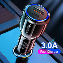 Load image into Gallery viewer, USB Car Charger 3A 100W Type C PD QC Fast Charging Phone Adapter For iPhone 13 12 11 Pro Max 8 Xiaomi Huawei Samsung S21 S20 S10
