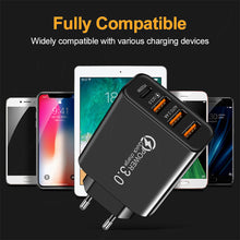Load image into Gallery viewer, 3USB+PD QC3.0 Fast Charger 20W Type-C 3 USB Interface 5V/3.5A 9V/2A 12V/1.5A Support For Huawei SCP FCP Bi-protocol Quick Charge
