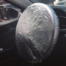 Load image into Gallery viewer, Auto Car Steering Wheel Sunshade Side Silver Coated Cloth Steering Wheel Cover Window Shade Sunscreen Insulation Side Sun Shade
