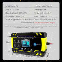 Load image into Gallery viewer, 12V/24V 8A Intelligent Car Motorcycle Battery Charger for Auto Moto Lead Acid AGM Gel VRLA Smart Charging Digital LCD Display
