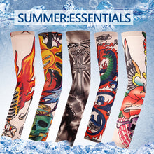 Load image into Gallery viewer, Fashion Seamless Cycling Fishing Sun-proof Sleeves Unisex Punk Cool Tattoo Summer Arm UV Protection Elastic Sleeve
