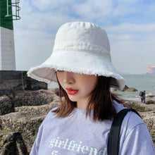 Load image into Gallery viewer, Women Fisherman Hat Outdoor Sun Protection Sun Hat Solid Color Raw Edge Fisherman Hat Fashion Simple Hat
